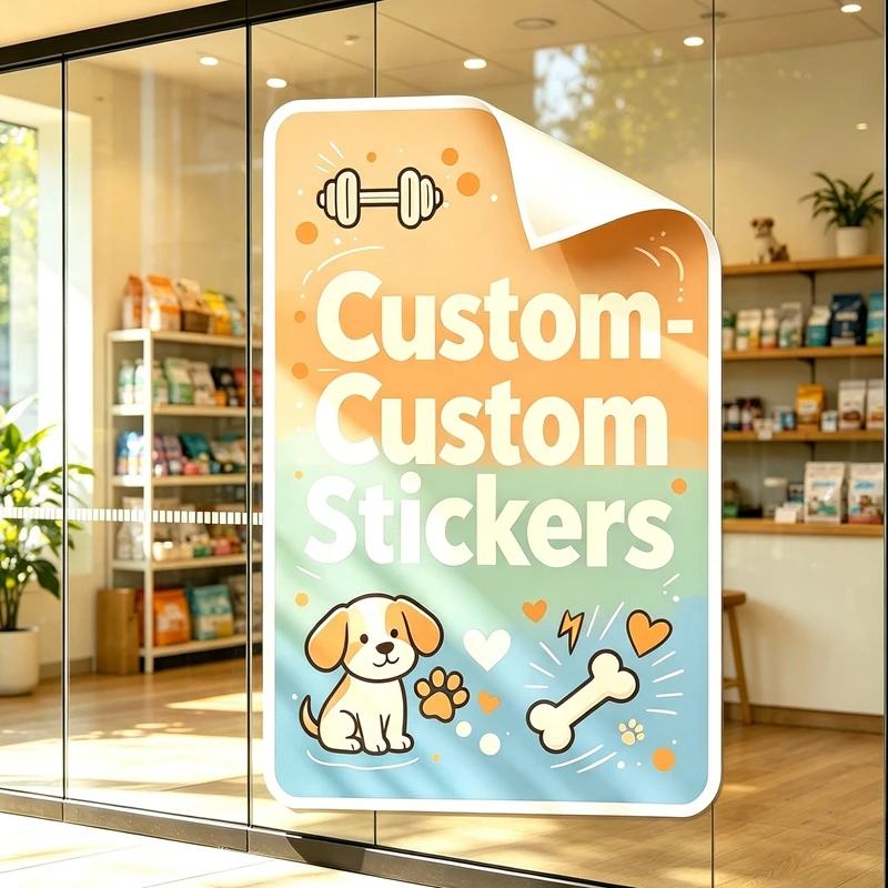 Custom Any Size Personalized Advertising Stickers Waterproof Custom Printed Decals for Shop Commercial Indoor Outdoor Promotion