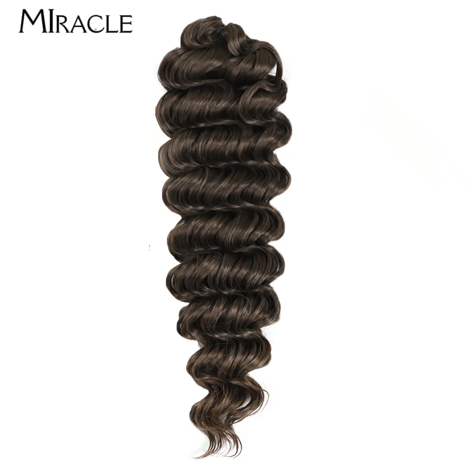 Miracle Synthetische 30 Inch Gehaakte Hair Extensions Diepe Golf Vlechten Haar Bundels Gehaakte Vlechten Haar Nep Haar Lang Golvend