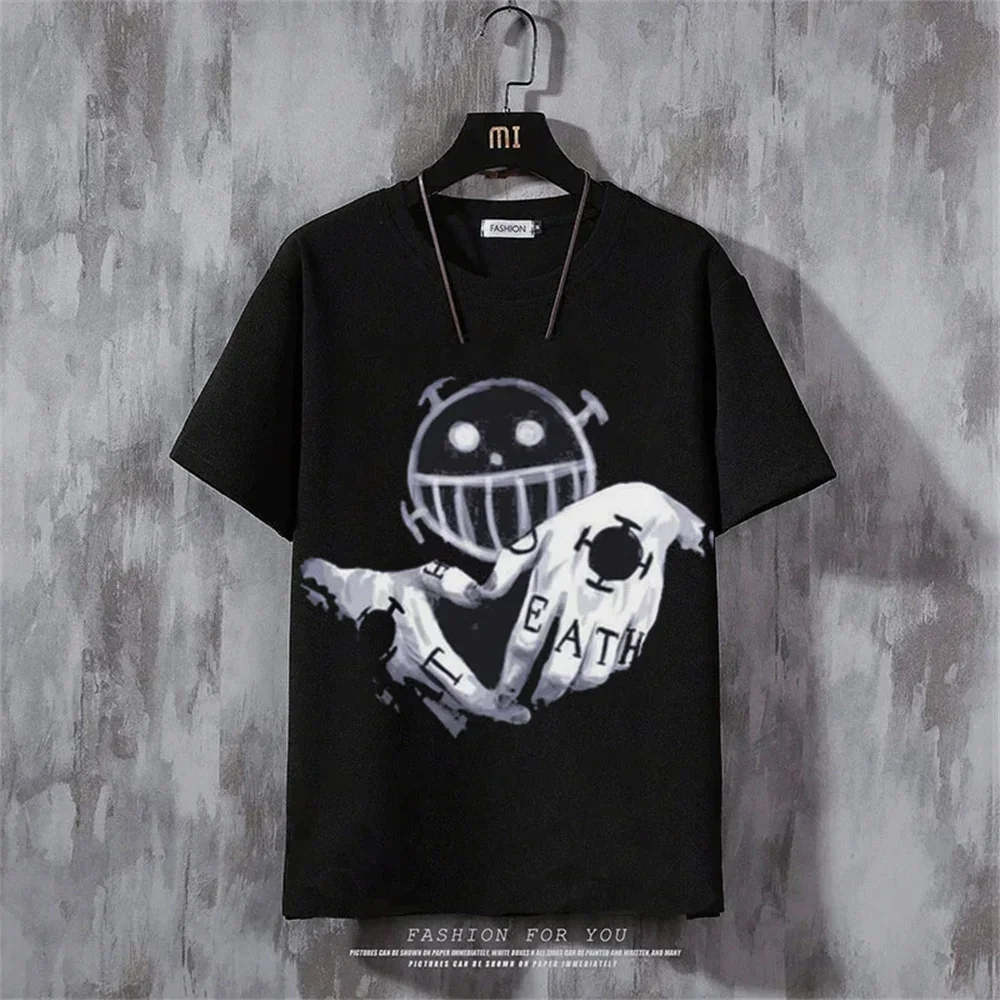 Anime Męska koszulka Retro Street Koszulka z krótkim rękawem dla mężczyzn Casual 3d Print Letni top Oddychająca luźna odzież męska