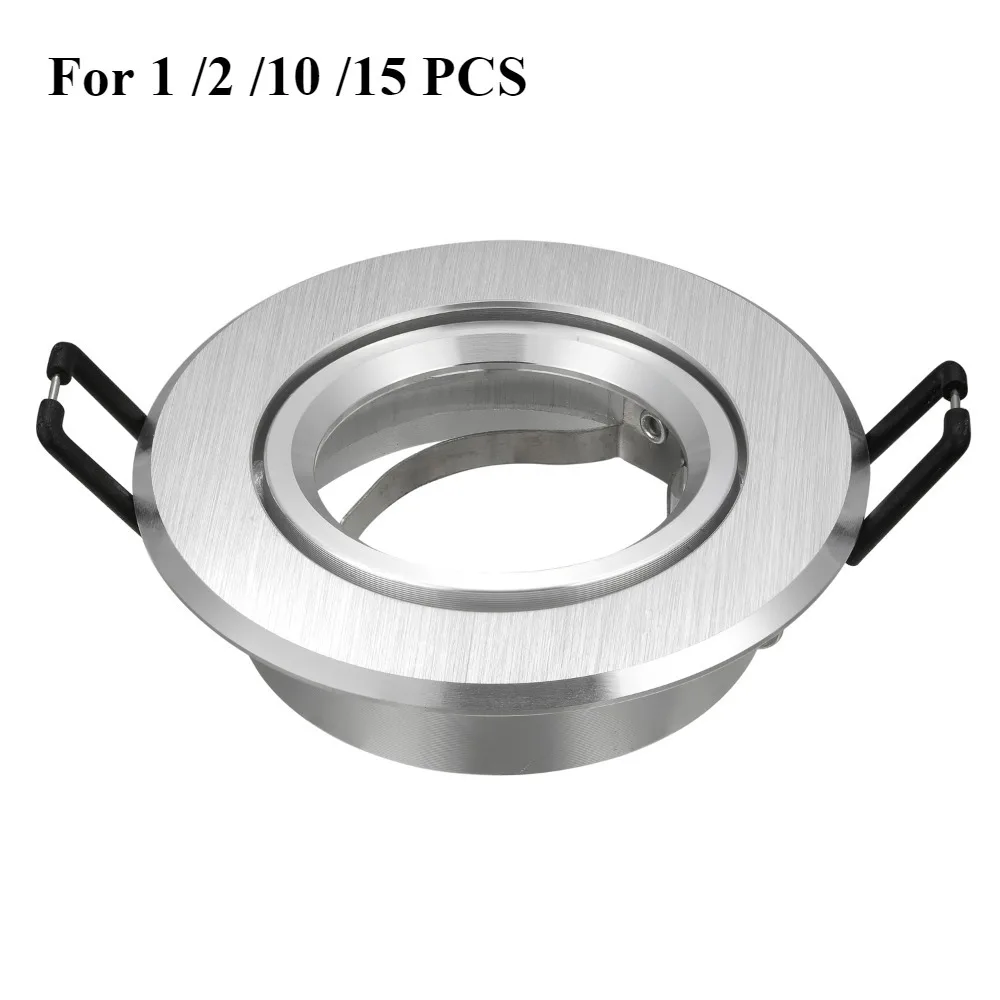 

1/2/10/15PCS Brush Silver Aluminum GU10 MR16 Round Aluminum Ceiling Recessed Spotlights Housing Light Fixtures Spot CeilingLight