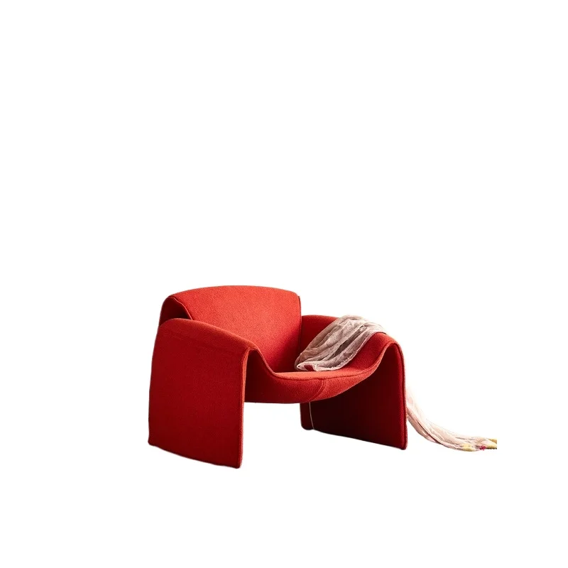 

Crab chair leather casual sofa chair, living room minimalist negotiation single chair