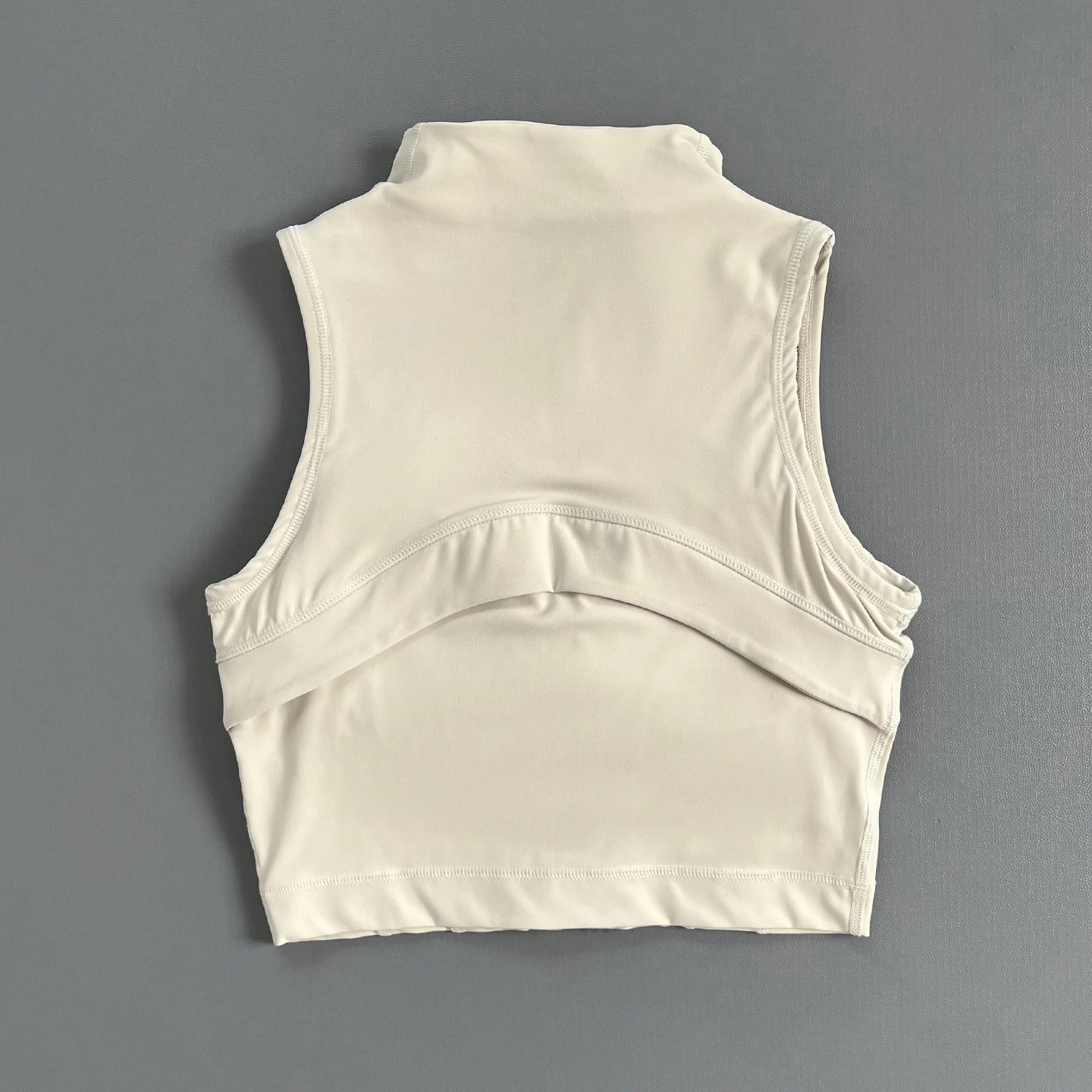 Women Sleeveless Zip Up Stand Collar Crop Tank Top Sports Yoga Vest