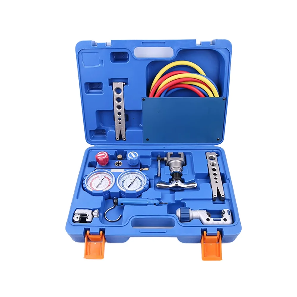 5B Integrated Flare Tool Kit R410 Refrigerant Pressure Gauge Hand-Power Source Refrigeration Expander OEM Customizable Case