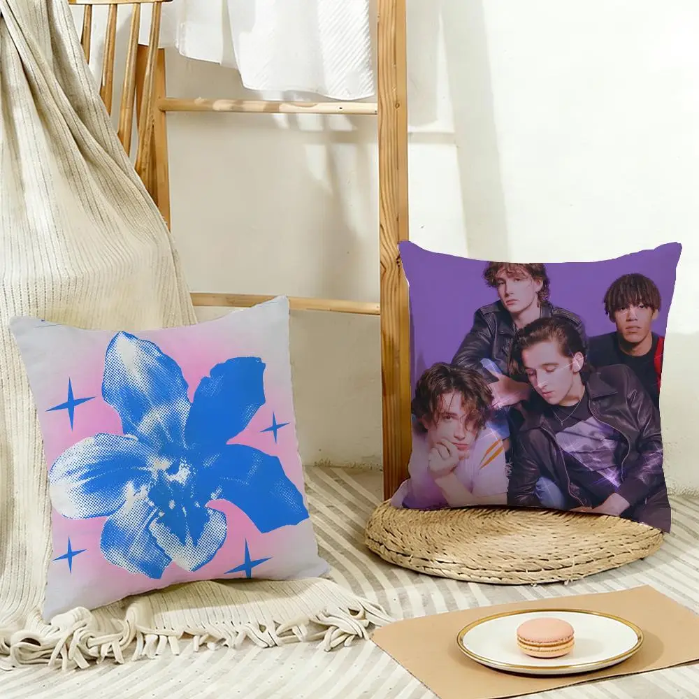 Fresh Indie Band I-Inhaler Cushion Cover Cozy Pillowcase Holiday House Interior Sofa Bedroom Accessories
