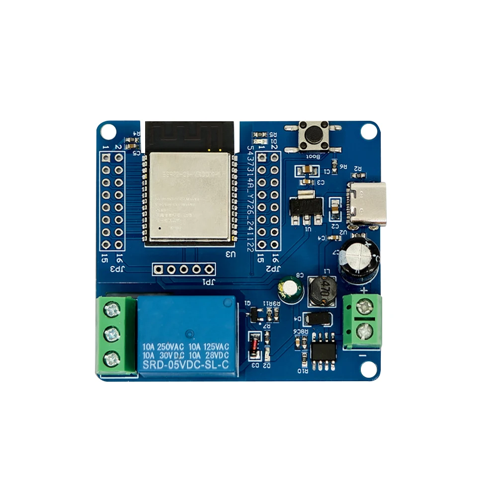Módulo de placa de desarrollo ESP32-C6 WIFI Bluetooth DC 5-60V módulo de relé de 1 canal interfaz tipo C Kit electrónico DIY