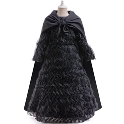 Kids Elphaba Cosplay Costume Elegant Black Dress Top with Hat Disguised Uniform Stage Halloween Party Masquerade Outfits