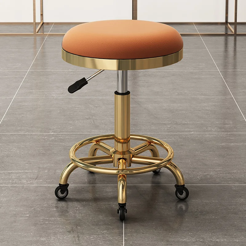 360° Swivel Salon Chair Professional Lifting Height Barber Stool Comfortable Padded Makeup Stool Rolling Stylist Station Chairs