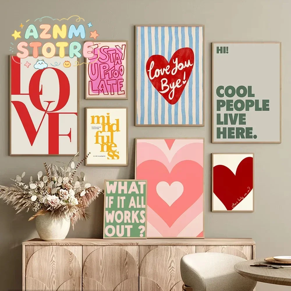 Modern Simple Love Funny Introduction Poster Printing Fashion Home Apartment Canvas Painting Wall Decor Home Dining Room Deco