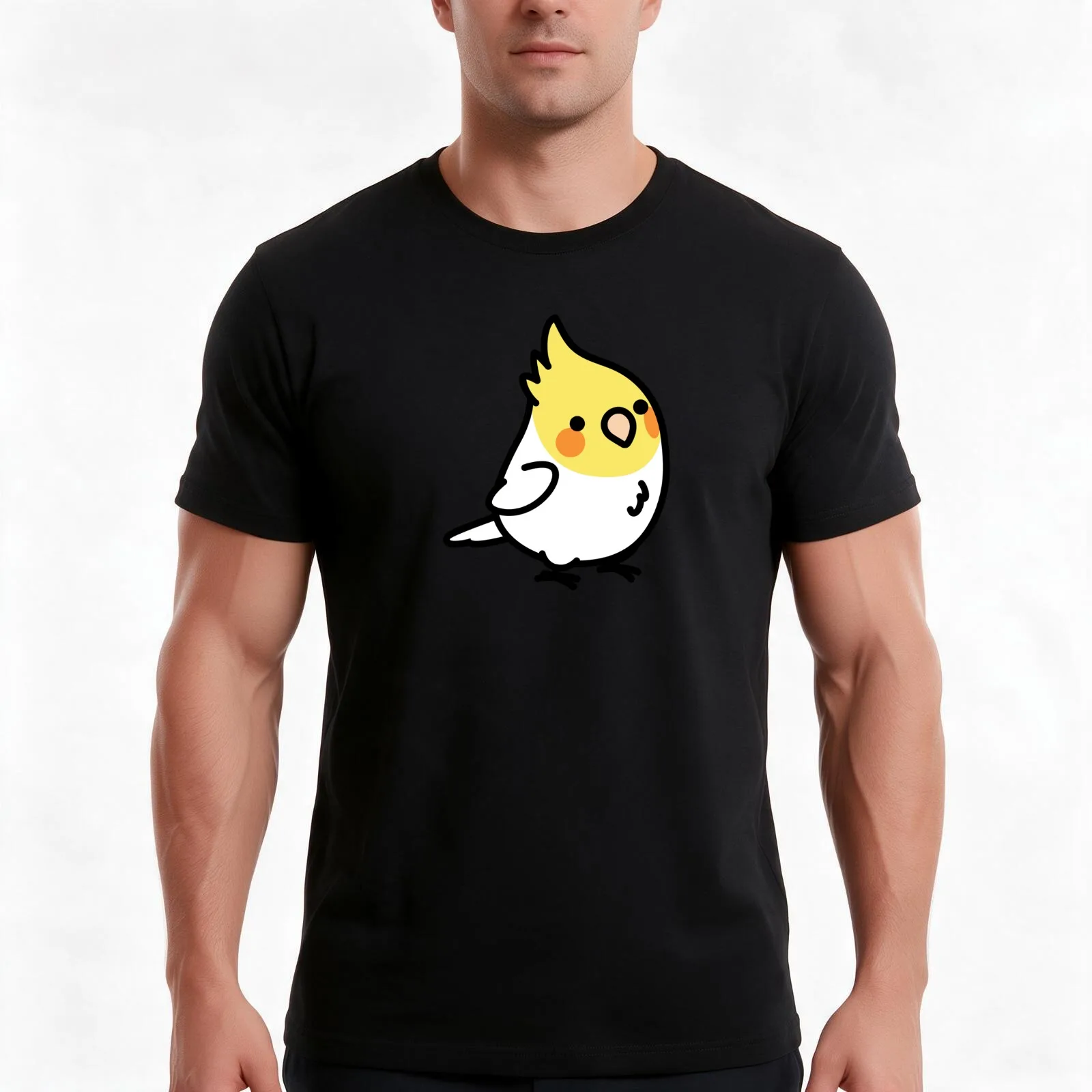 Chubby Lutino Cockatiel T-Shirt Summer Casual Cotton Tee Oversized Streetwear Tops Vintage Graphic Print Unisex Men Women