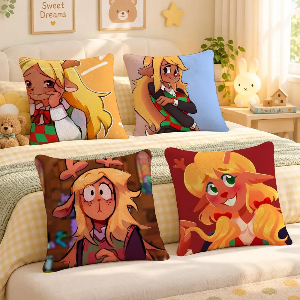 Game Deltarune Pixel Indie Cushion Cover Personalized Soft Plush Pillow Living Room Home Sofa Bedroom Office Car Cushion