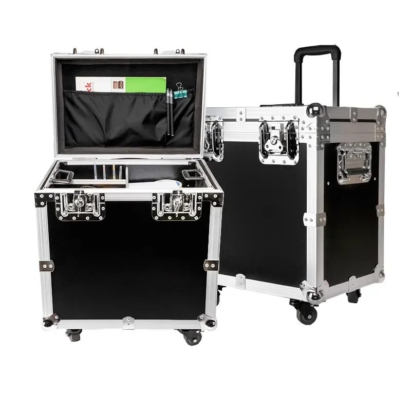 Pull Rod Toolbox Aluminum Alloy Multi-layer Toolbox with Wheels Multifunctional Portable Tool Case Safe Hard Case Storage Box