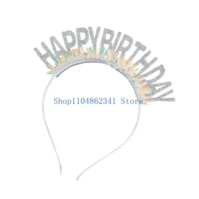 5Asd Feliz Aniversário Banda da cabeça Celebração Acessórios Hairhoop para reunir