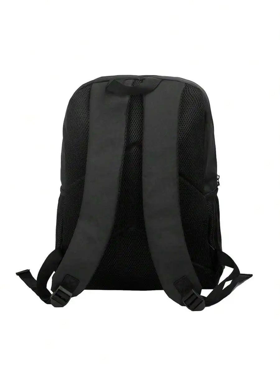 Black Mesh Back Padding Backpack For Adults Casual Style