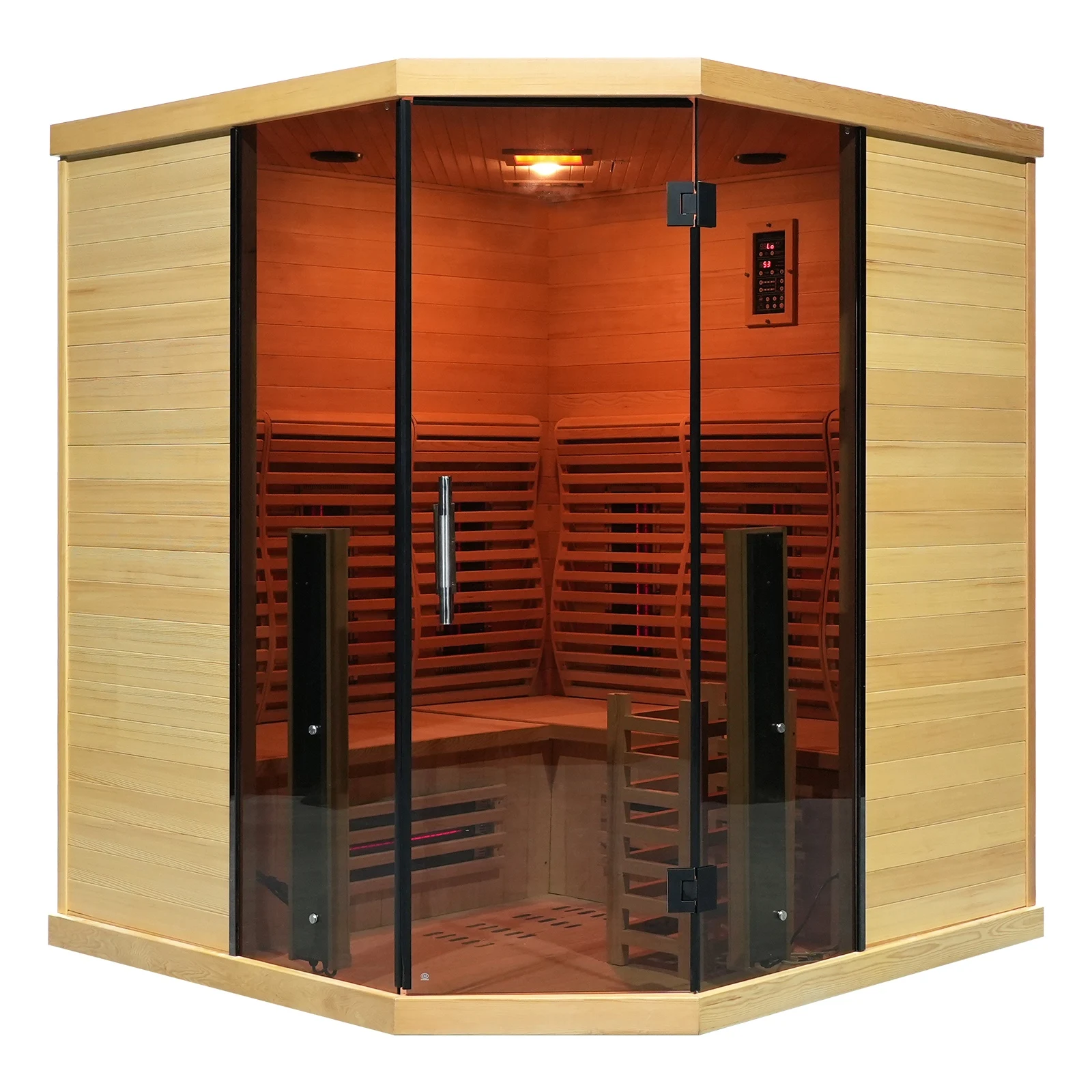 Factory Supply Corner Hybrid Infrared Sauna And Steam Sauna Combined Hybrid Sauna Room