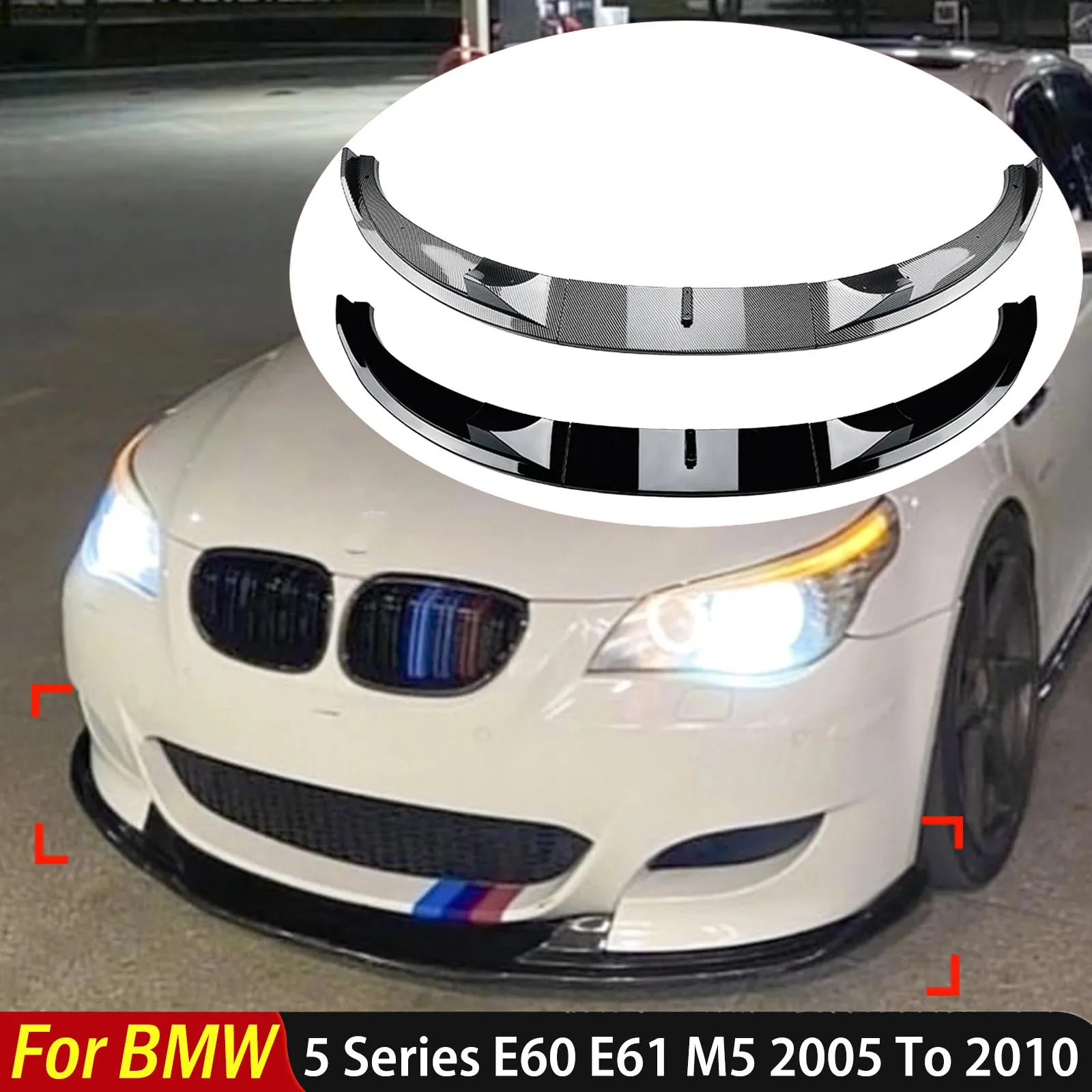 

For BMW 5 Series E60 E61 M5 2005 2006 2007 2008 2009 2010 Front Bumper Spoiler Lip Lower Splitter Diffuser Body Kit Protector