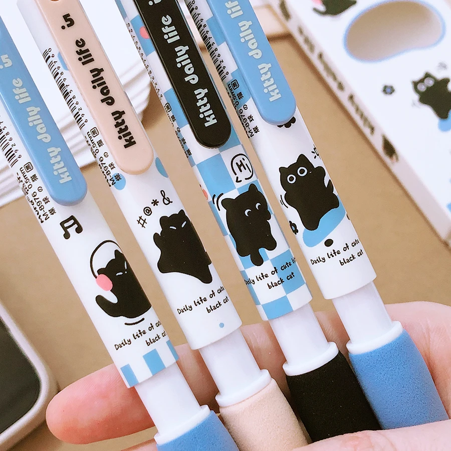 Aesthetic stationery items back to school cute cat Ballpoint pen gel pens Elegant pens Kawaii Stationery supplies cute pens