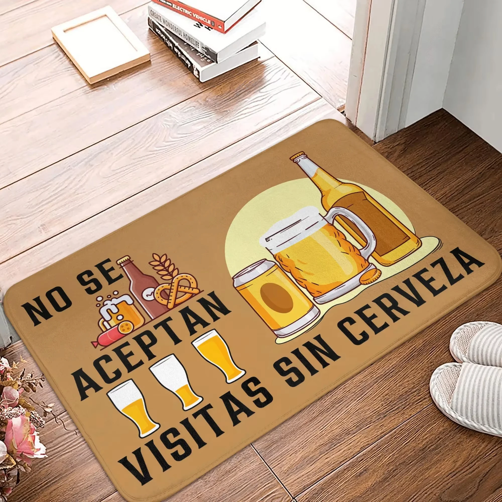 VIKAMA Fun Beer Sign Rug, Soft Anti-Slip Floor Mat for Indoor and Outdoor Entrances, Bathroom Decorative Door Mat