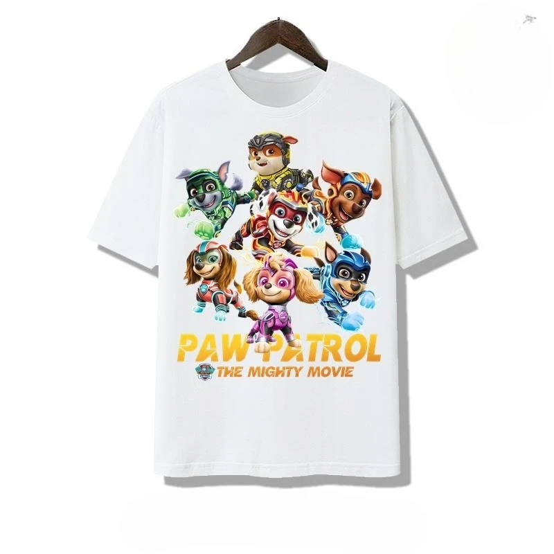 Cartoon PAW Patrol Kids Cotton T‑Shirt Ryder Full Team Dog Print Short Sleeve Tee Boys Girls Summer Children Casual Tops
