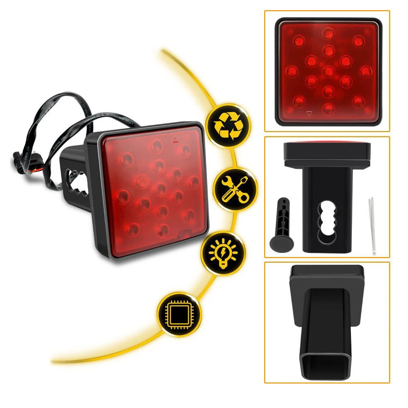 12/15 LED Car Taillight Strobe Brake Lamp High Brightness Flasher Warning Light Red DRL Running Lights For Truck SUV Pickup