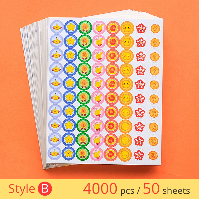 4000 stks Beloning Stickers voor Kinderen Kinderen Zindelijkheidstraining Motivatie Kind Schattige Dieren Briefpapier Sticker