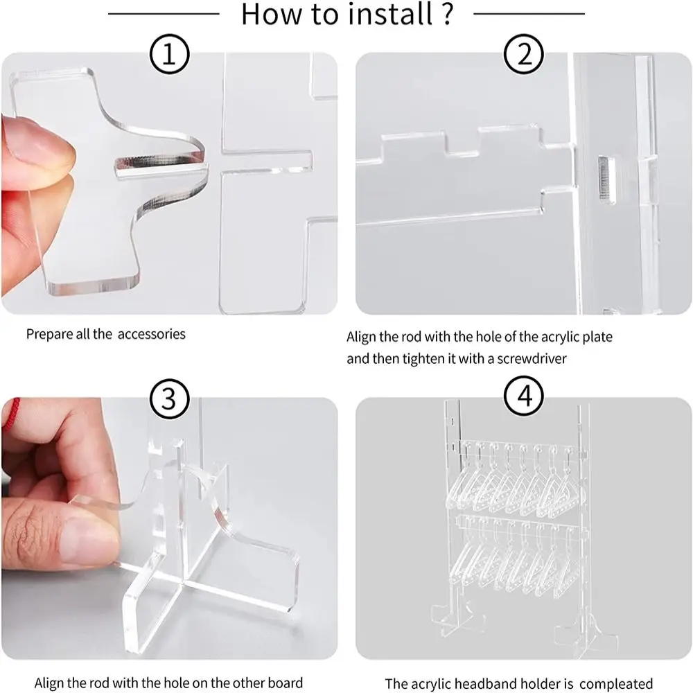 Acrylic Earring Display Stand Clear Transparent Double Layers Earstud Stand Organizer Miniature Coat Hangers DIY Jewelry Rack