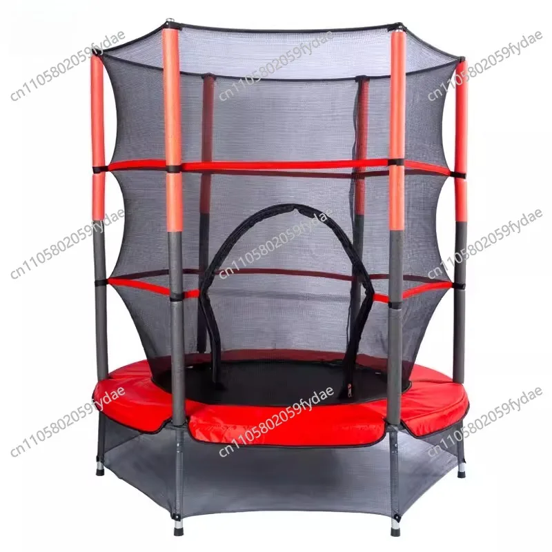 Trampolín para niños, mini trampolín para niños pequeños Ø 144 cm con red de seguridad, cremallera incorporada, trampolín
