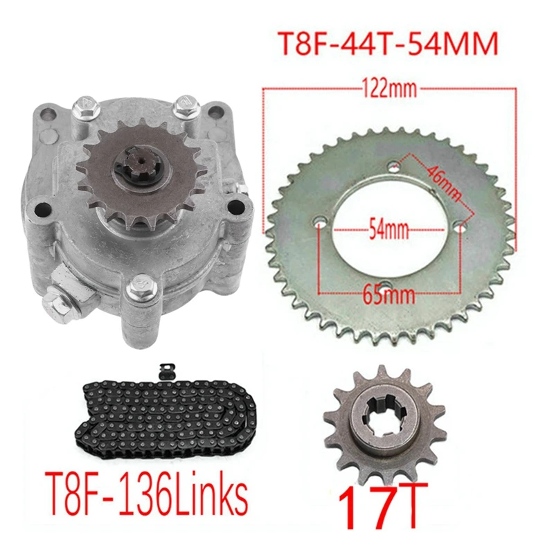 Clutch Drum Gearbox Sprocket With Chain For 33Cc 43Cc 49Cc Ty Rod II Karts Mini Moto Dirt Bike Scooter