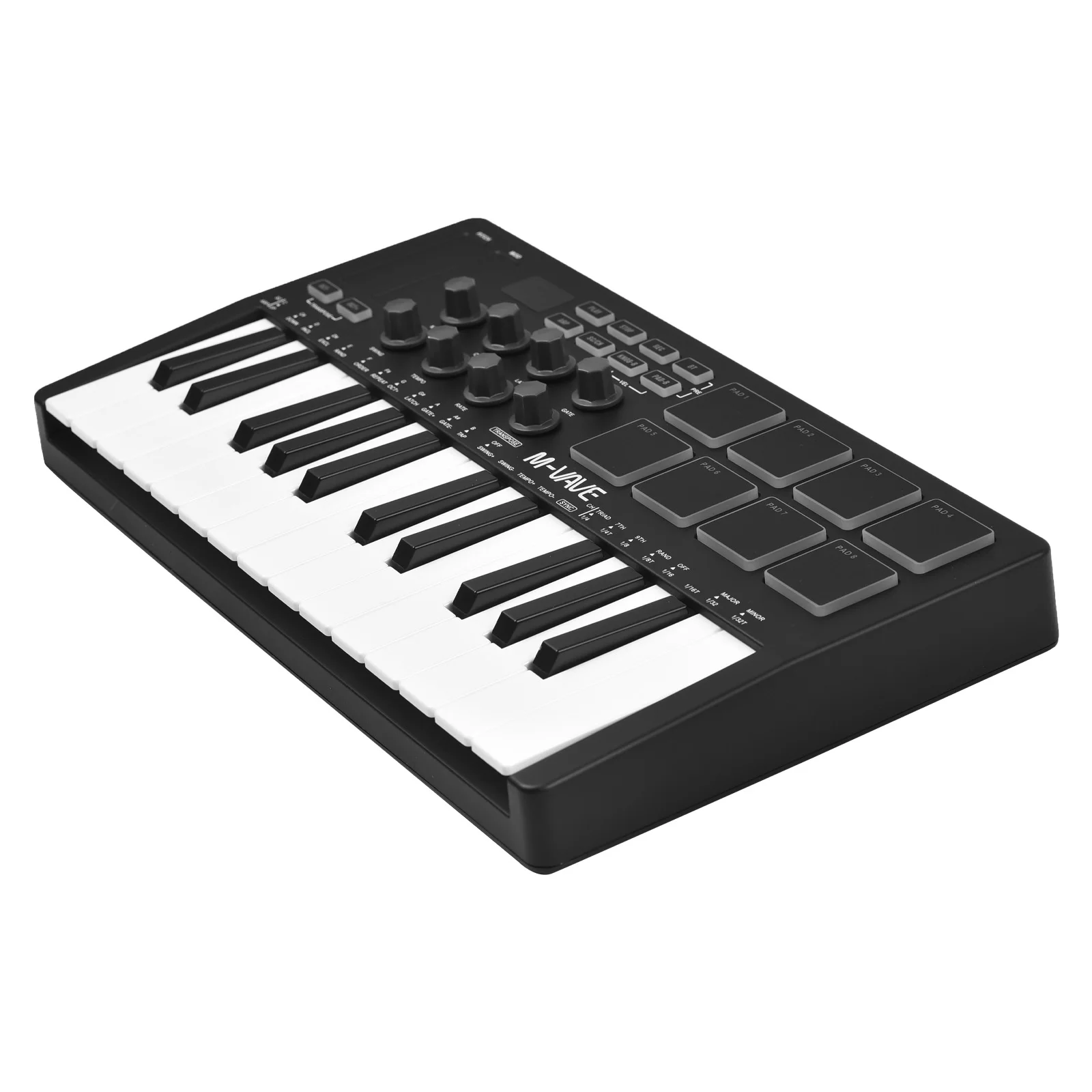 

25-Key MIDI Control Keyboard Mini Portable USB with 25 Velocity Sensitive Keys 8 RGB Backlit Pads 8 Knobs MIDI Keyboard