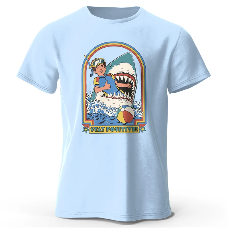 Lustige Halten Positive Shark Grafik T Shirts Mode Sommer Kurzarm 3D Gedruckt T-shirts Trend Streetwear Übergroßen Tees Tops