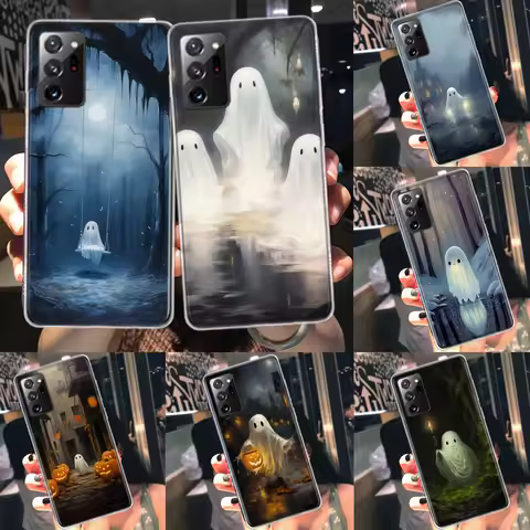 Cute Halloween Ghost Phone Case For Galaxy S25+ Ultra Samsung A12 A22 A32 A42 A52 A52S A72 A54 A34 A24 A14 A73 A53 A33 A23 A13 F