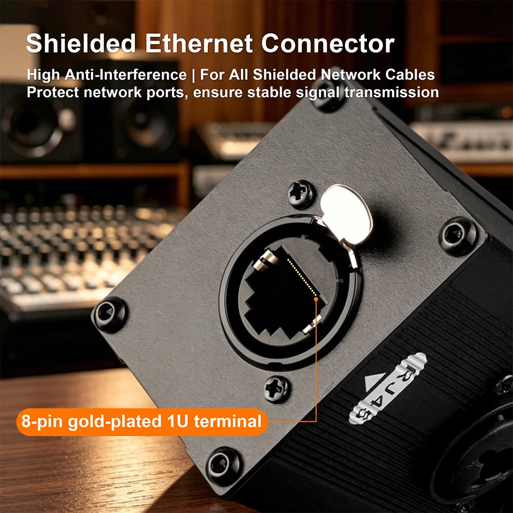 STP RJ45 CAT5 to 4 Channel 3Pin XLR or 6.35mm Audio and DMX over Network Cable Extender DMX512 Signal Extender Male Female