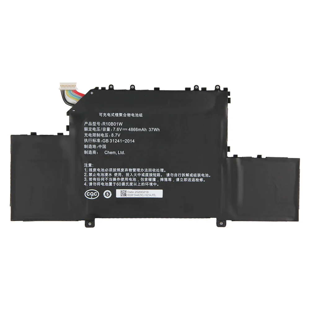 Replacement Battery For Xiaomi Mi Air 12.5-inch Laptop 161201-01 161201-AA R10B01W R10BO1W Rechargeable Battery 4866mAh