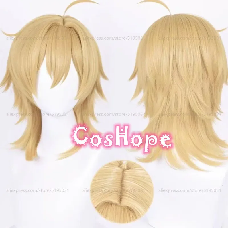 Hakaze Kaoru Cosplay Wig 40cm Short Linen Golden Wig Cosplay Anime Cosplay Wigs Heat Resistant Synthetic Wigs