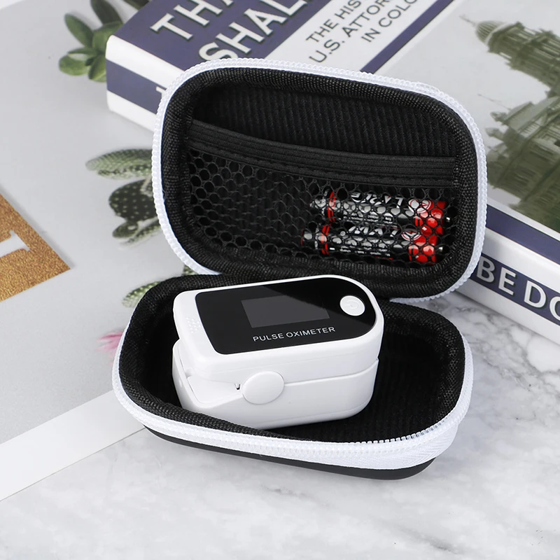 Hard EVA Pulse Oximeter Storage Bag Carrying Case Zipper Fingertip Pulse Oximeter Bag Protective Box Strong Space