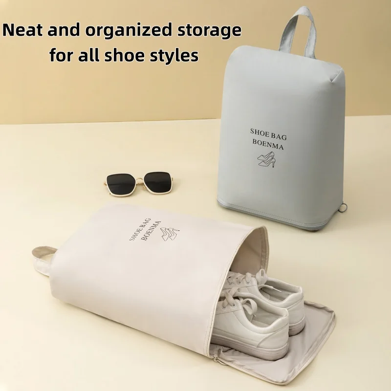 Portable Shoe Bag With Handle Large Capacity Shoe Storage Pouch For Travel Gym And Household Organization