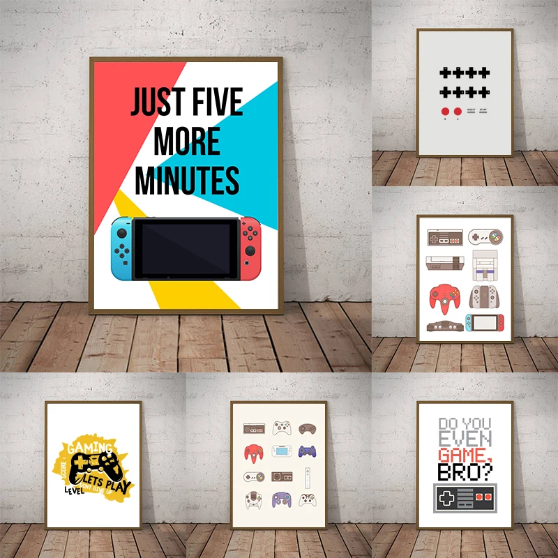 Videospiel Wandkunst Leinwand Poster Drucke Gaming Room Decor, Videospiel Party Kunst Malerei Bilder Jungenzimmer Wanddekoration