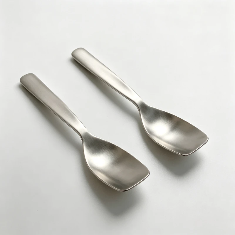 Household 304 Stainless Steel Matte Square Soup Spoon Thick Wide‑Head Dinner Spoon Dishwasher Safe Kitchen Tableware