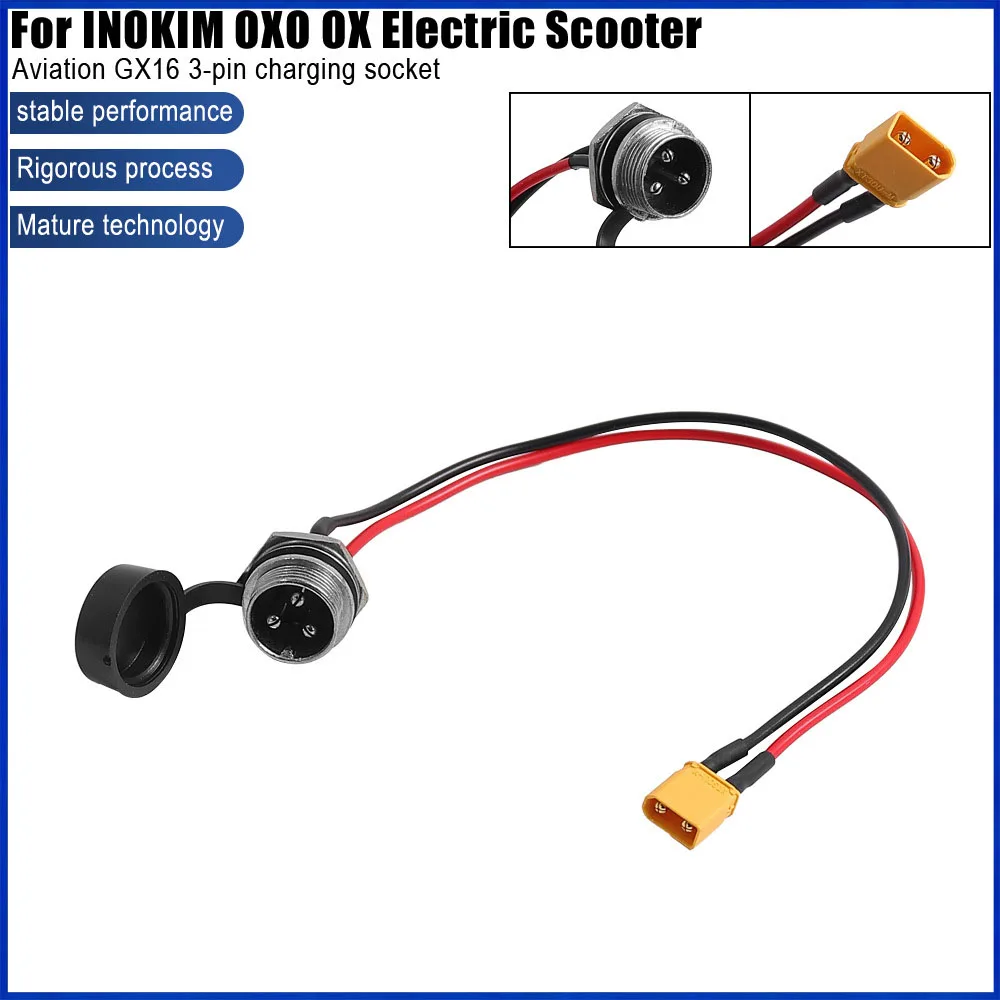 For INOKIM OX OXO Electric Scooter GX16 3Pin Aviation Connector Charging Power Socket Replacement Repair Spare Parts