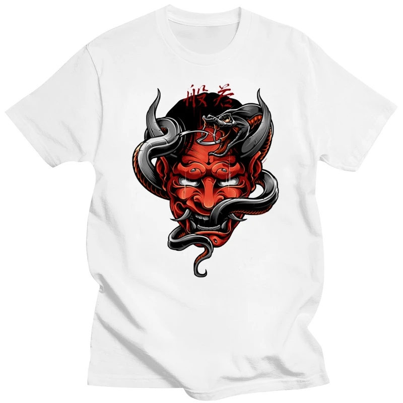 Hannya Tees Men Graphic Tops Mens Tshirt Japan Oni Ghost Printed 100% Cotton Clothing Plus Size Gothic T Shirts Tokyo Ghoul