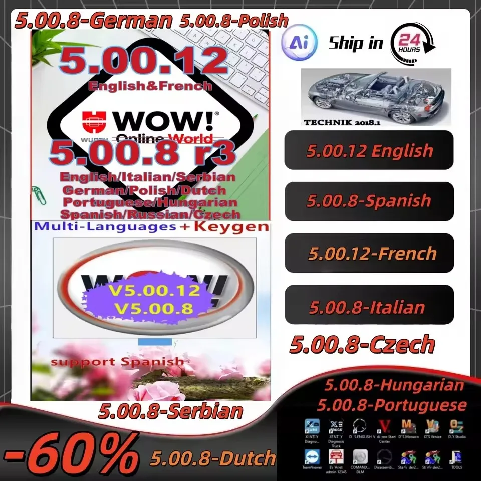 

W-ur-th WOW V5.00.12 R2 Software Keygen multilingüe para herramientas de diagnóstico de coches multidiag Tcs 2025 gran oferta