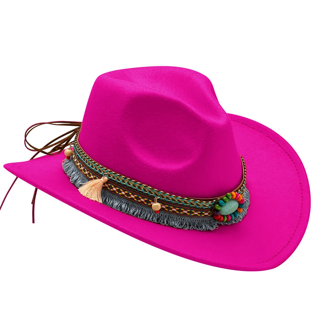 Unisex Western Cowboyhut aus Filz mit Quaste und Gürtel für Mädchen und Jungen, Cowboy-Accessoire für Kinder – Detail 11