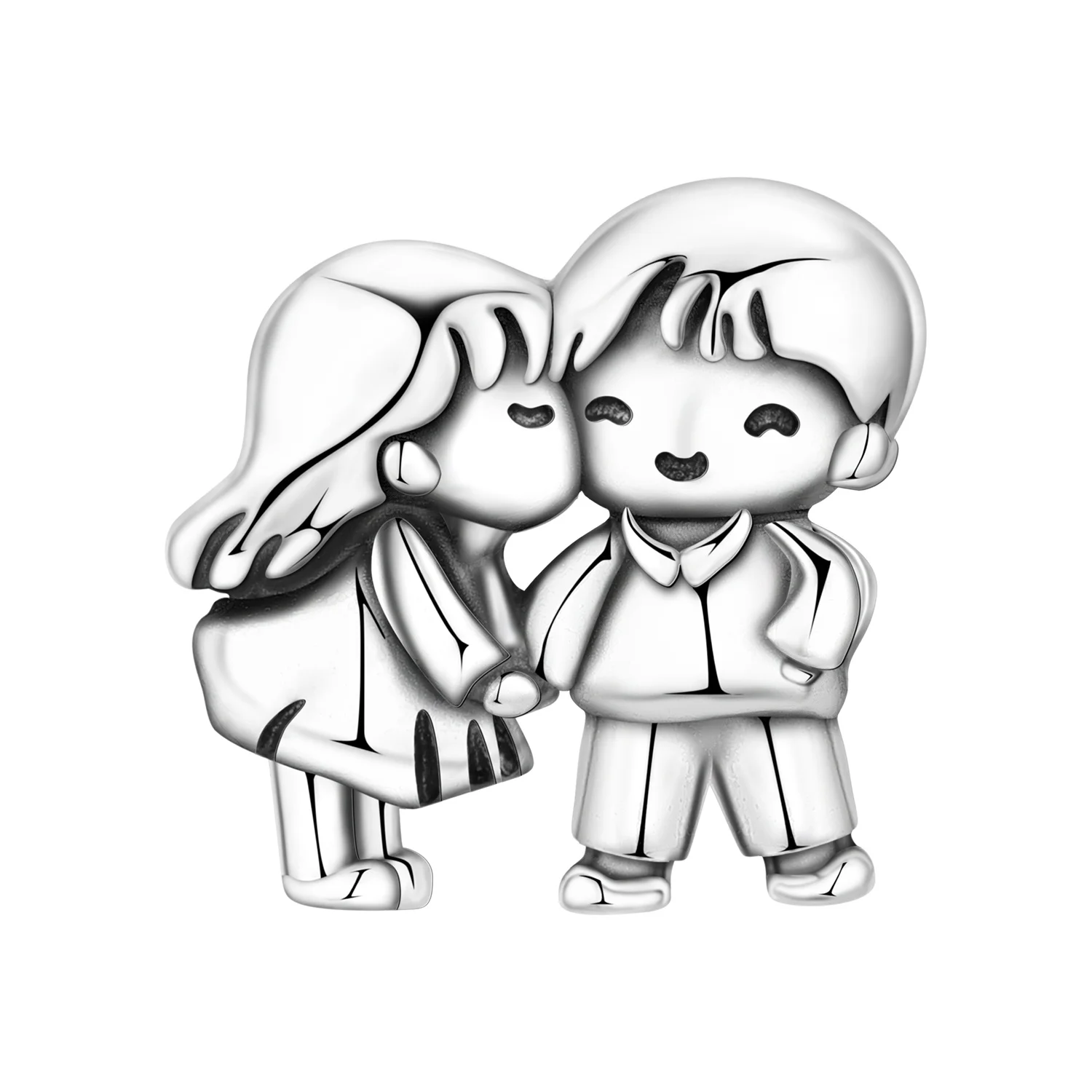 

CYCUFF 925 Sterling Silver Boy And Girl Cartoon Characters Pendants Bracelet Necklace Charms Fit Jewelry Party Beads DIY Gifts