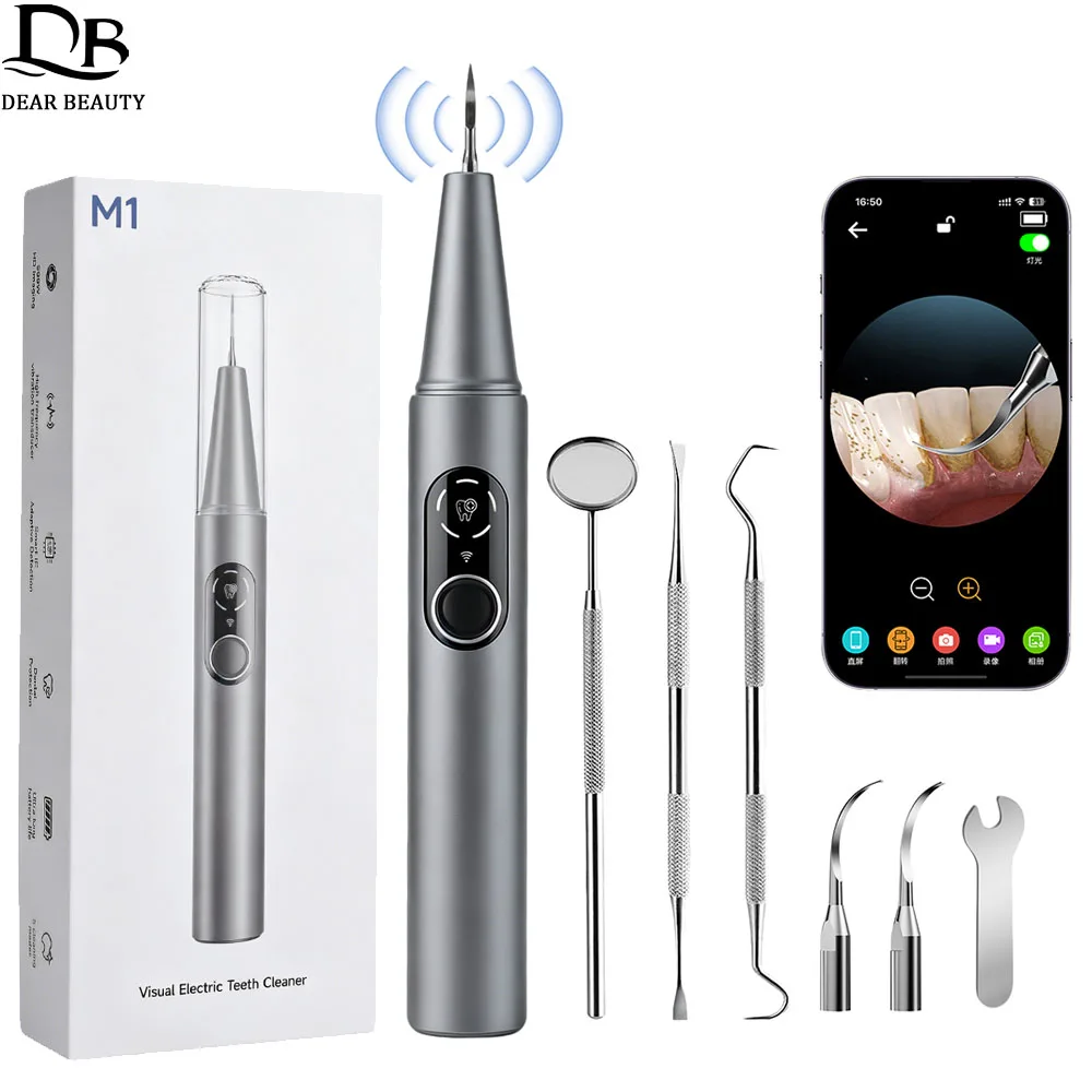 Visual Ultrasonic Dental Scaler With HD Camera UV Light 5 Mode Ultrasonic Tooth Cleaner For Teeth Cleaning Plaque Tartar Remover