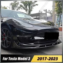 Front Bumper Lip Front Shovel Kit Compatible For Tesla Model 3 2017-2023 Body Spoiler Splitter Kit Protection Guard Accessories