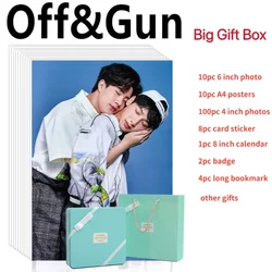 Offgun HD Poster+Calendar+Bookmark+Card Stickers+Badge+Card Stationary Set, Thai TV Not Me Drama Stills Tin Box Gift Package