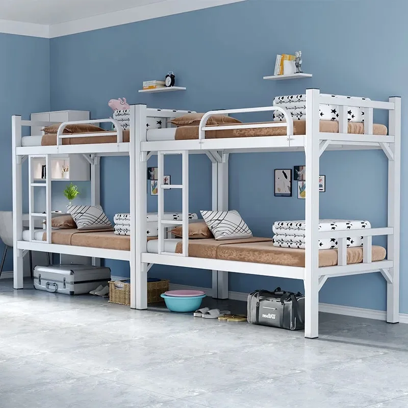 Upper and lower bunk iron frame bed Student dormitory staff