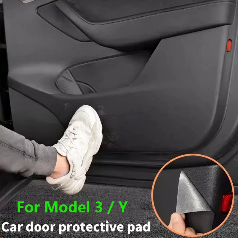 For tesla Model 3 and Model Y Car door anti kick pad, door panel protective pad, anti stepping and anti dirt pad