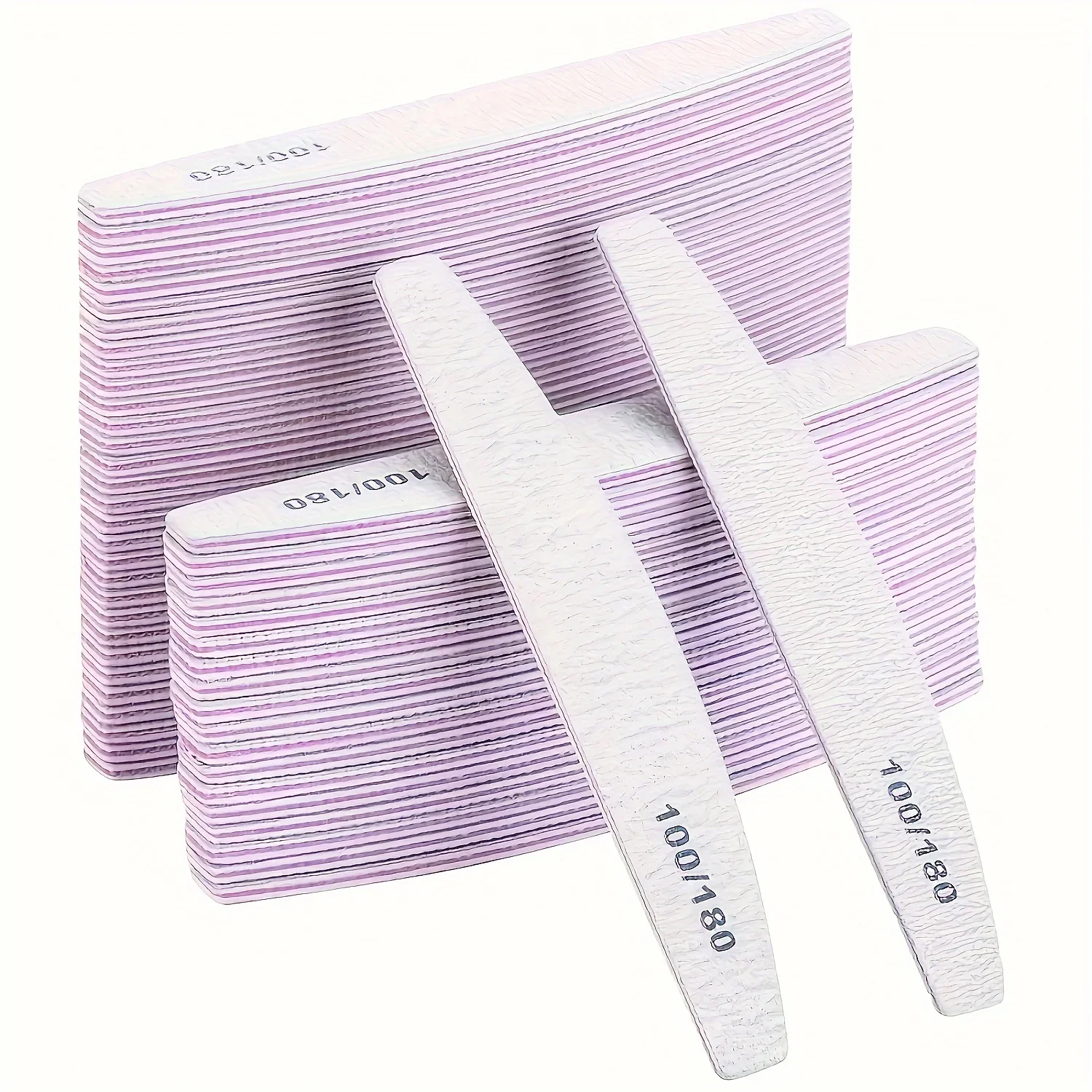 10pcs Professional Nail File Buffers - 100/180 Grit, Double-Sided for Acrylic Nails, Reusable Manicure Tools