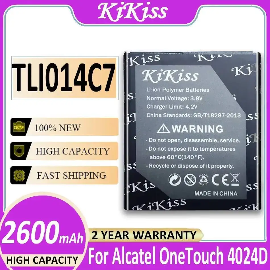 

Mobile Phone Battery Long-Lasting TLI014C7 For Alcatel Onetouch Pixi First 4024D 4.0" 2600Mah