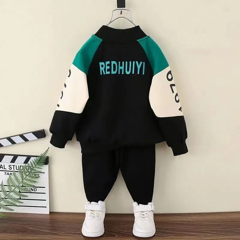 Boys Clothes Fleece Warm Hoodies Trousers Sets 7 8 9 10  Year